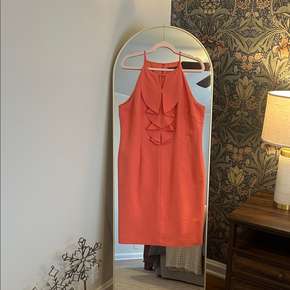 Alex Marie Coral Halter Midi Dress